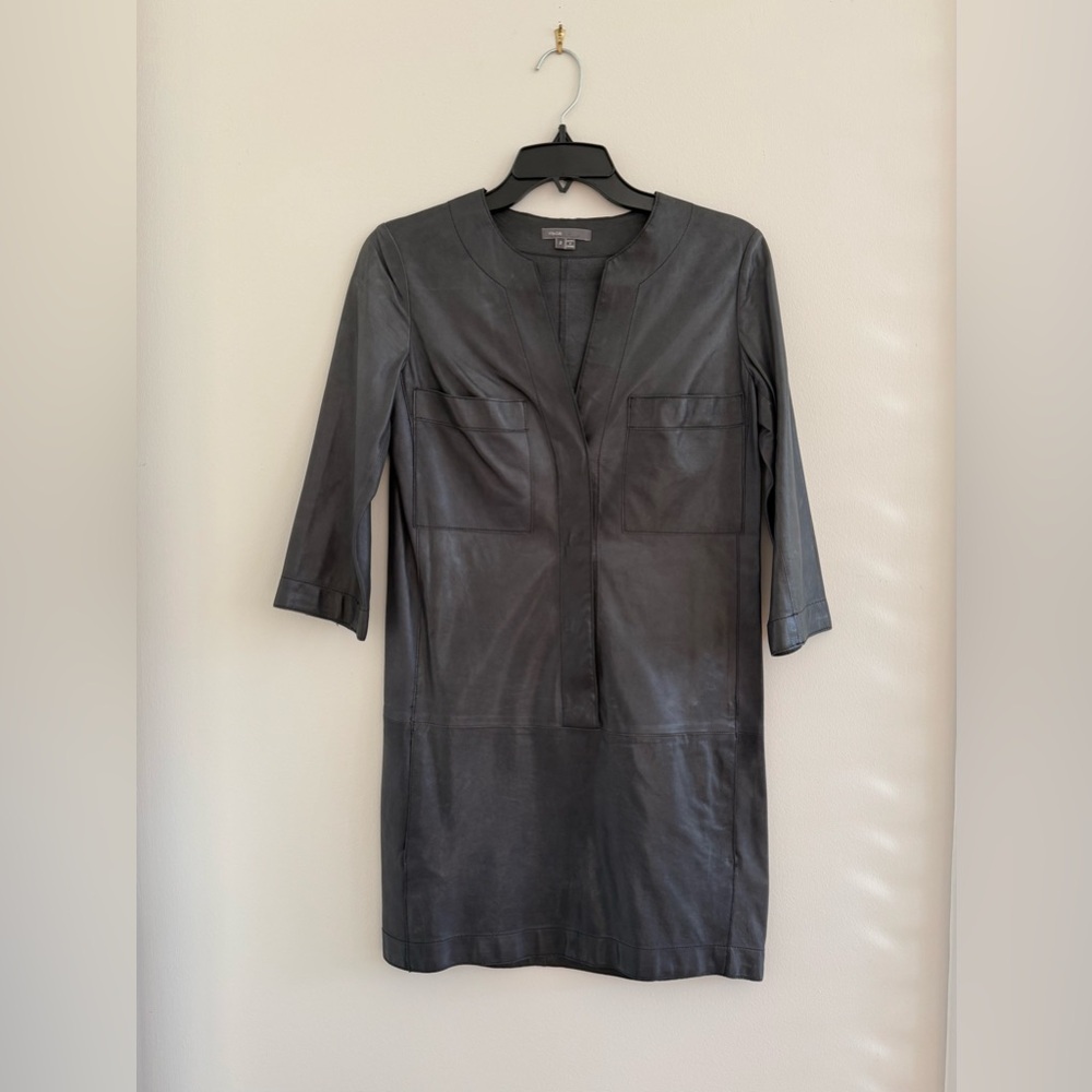 Vince Leather Mini Dress